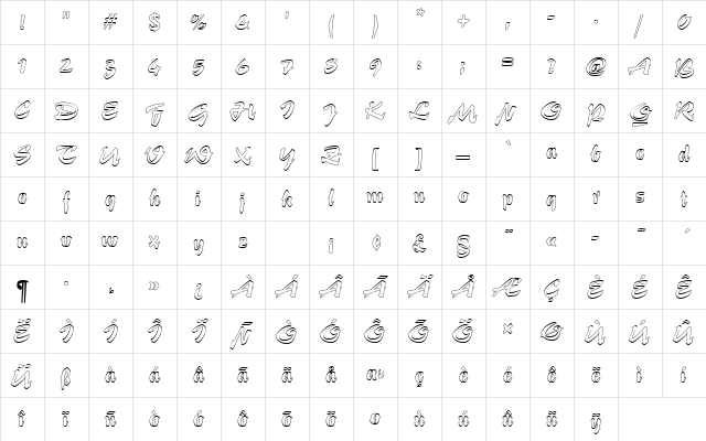 StentorTOu1 Regular Character Map