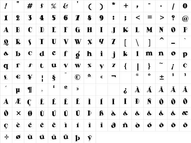 SteppinOut Regular Character Map