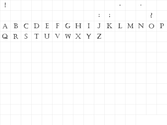 Stone Free 1 Regular Character Map