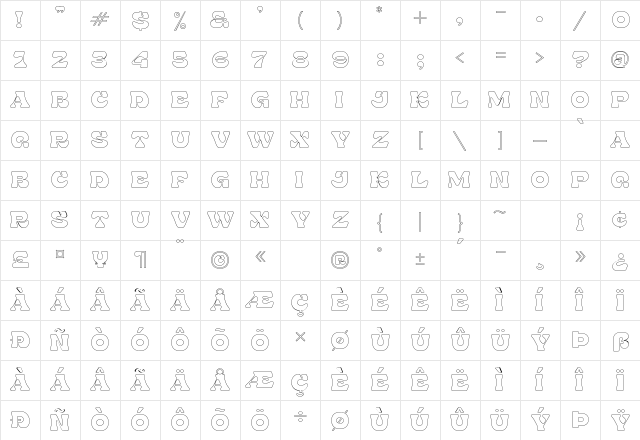 Stora Light Regular Character Map