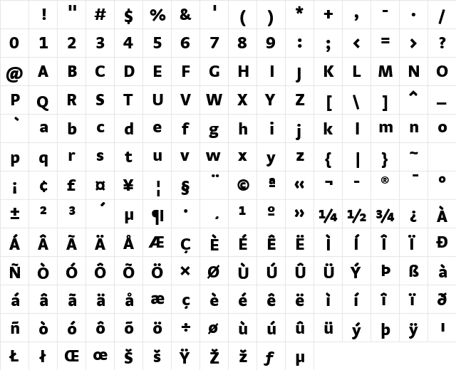 StradaTF-Black Regular Character Map StradaTF-Black Regular Character Map