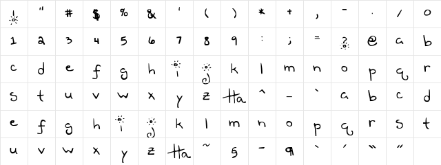 Teen Dreem Magazeen Regular Character Map