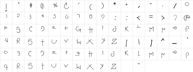 Stretched Signature Flex Regular Character Map