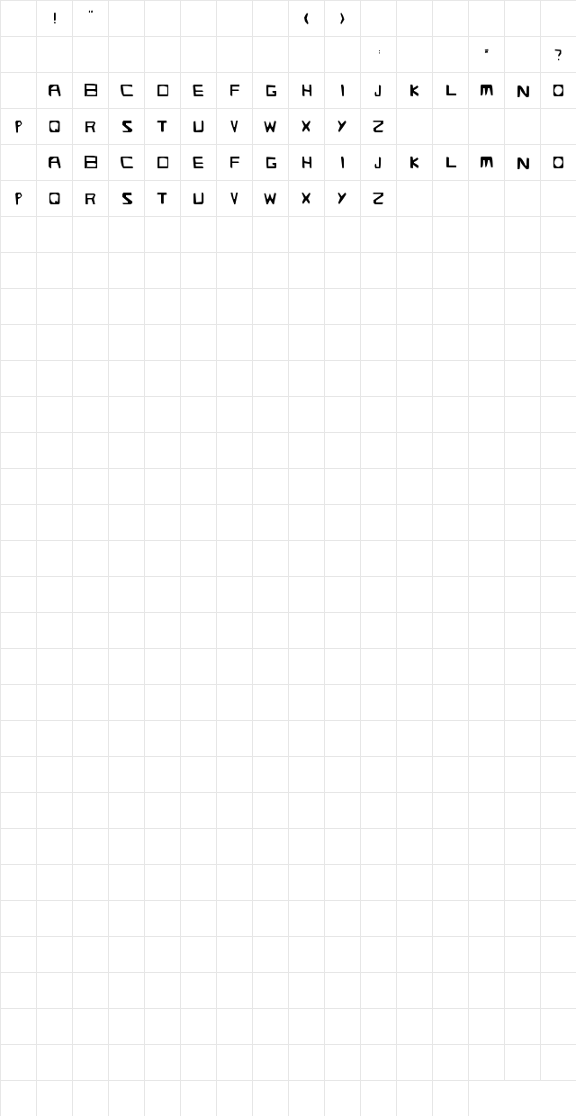 manifesto Regular Character Map manifesto Regular Character Map