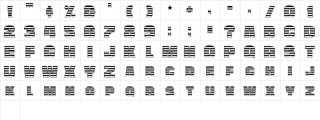 StripesSCapsSSK Regular Character Map