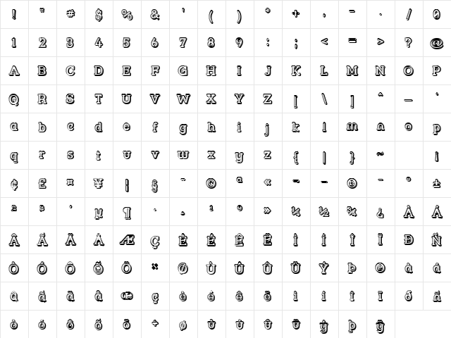 Street Slab - Fortuna Regular Character Map