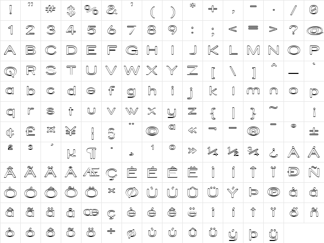 Street Variation - Outline Exp Regular Character Map
