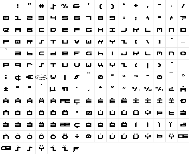 Stuntman Expanded Character Map