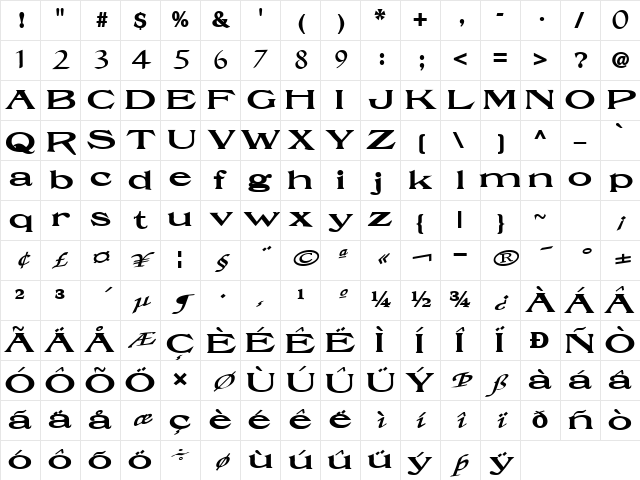 StyleBrandFinal61 Bold Character Map
