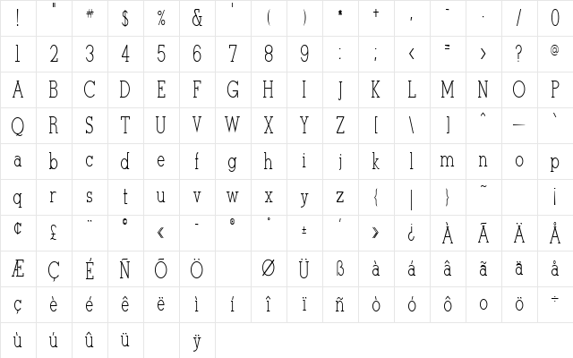 Stymie-Light Regular Character Map
