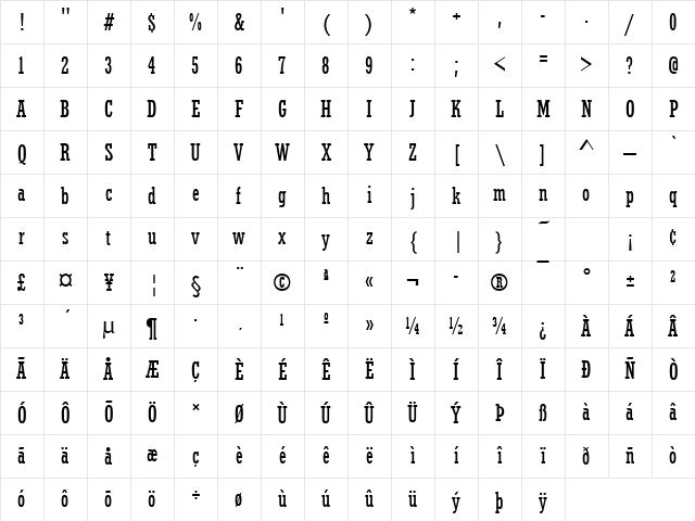 Stymie Becker Reg Cond Regular Character Map