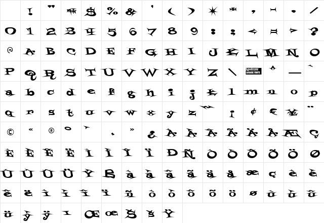 Styrofoam Feelings Regular Character Map Styrofoam Feelings Regular Character Map