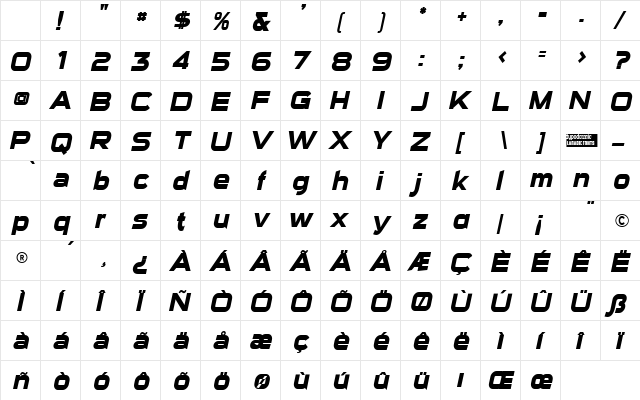Sui Generis Bold Italic Character Map Sui Generis Bold Italic Character Map