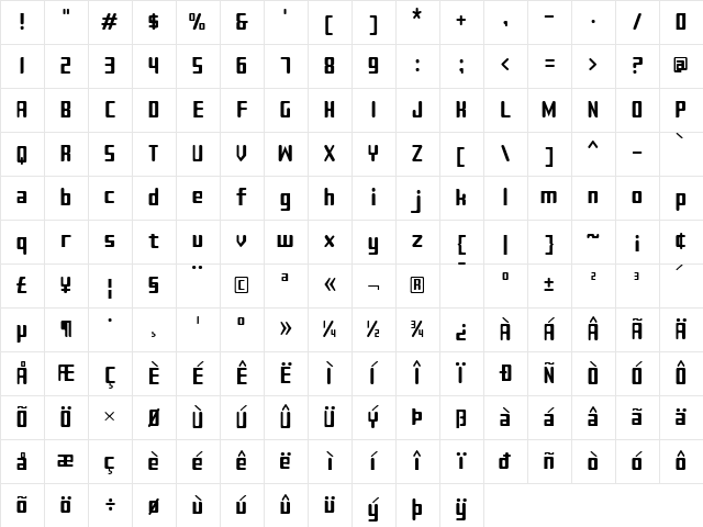 Sujeta Regular Character Map