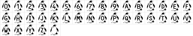 Summer's Penguins Regular Character Map Summer's Penguins Regular Character Map
