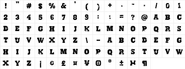 Sunday Sport Regular Character Map