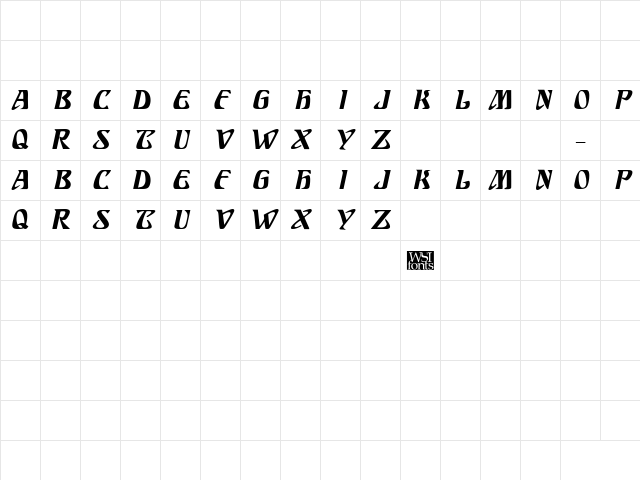 SundraDisplayCaps Bold Italic Character Map