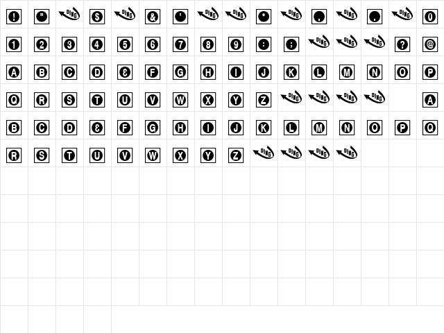 Sunrise Regular Character Map Sunrise Regular Character Map