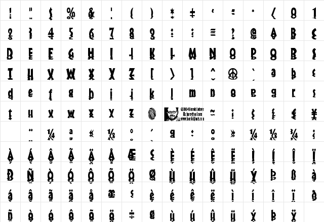 Sunset Regular Character Map