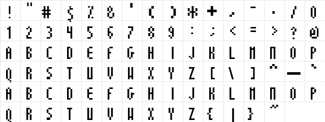 Super Fine P Regular Character Map