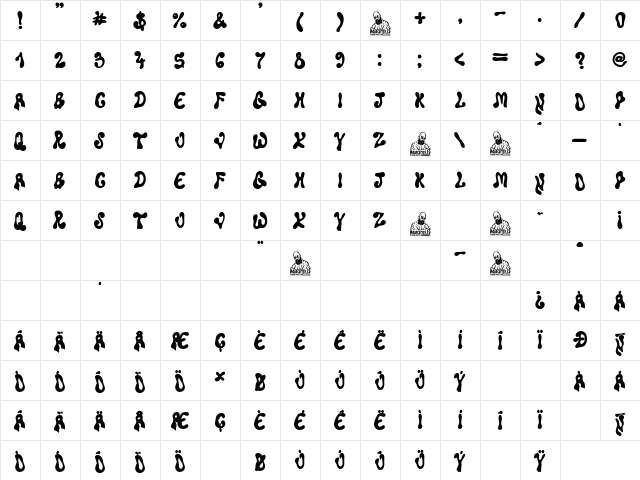 Super Liquida Regular Character Map