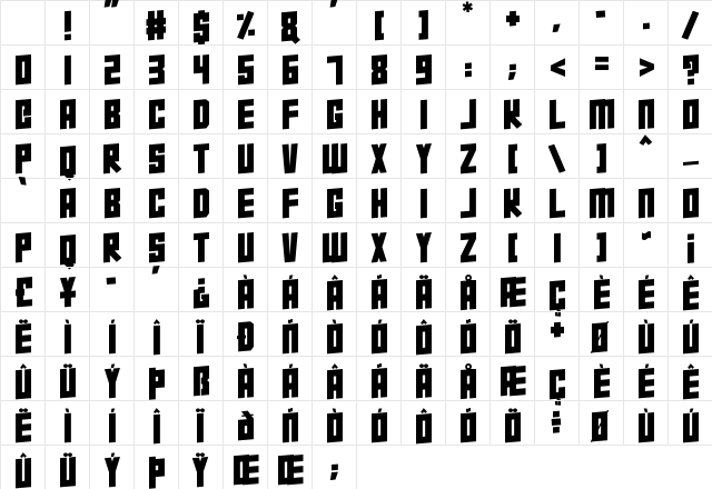 Super Squad Regular Character Map Super Squad Regular Character Map