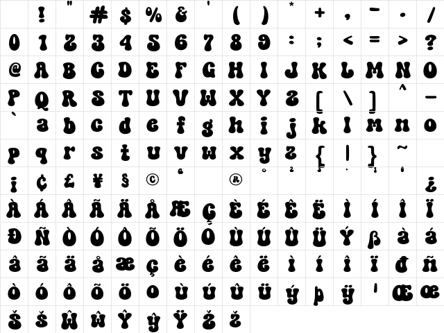 Super Vibes Regular Character Map Super Vibes Regular Character Map