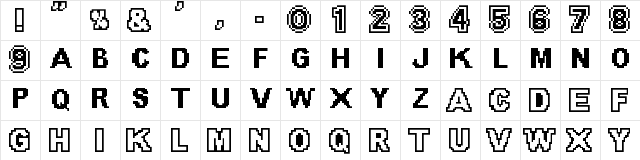 Super Mario 64 Beta Font Regular Character Map