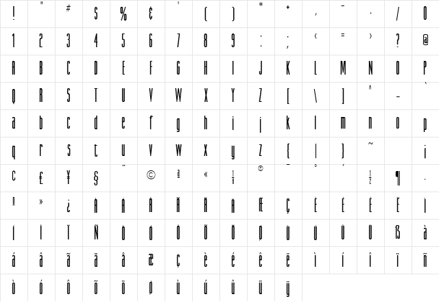 Suva SSi Bold Character Map Suva SSi Bold Character Map