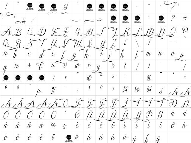 Sverige Script Decorated Demo Regular Character Map Sverige Script Decorated Demo Regular Character Map