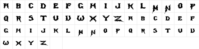 SwampTerrorExtended Regular Character Map