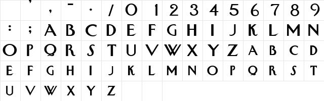 Swan Bold Character Map