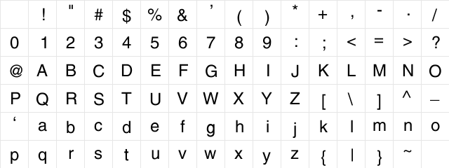 Switzerland Regular Character Map Switzerland Regular Character Map