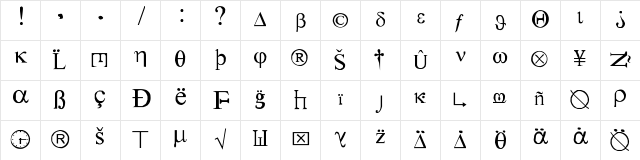 New Regular Character Map New Regular Character Map
