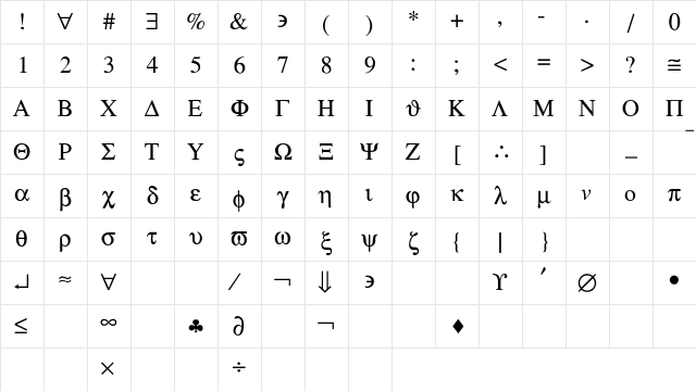 symbol-Light Regular Character Map symbol-Light Regular Character Map