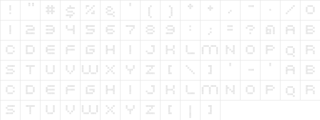 SYSTEM HATCH cross Character Map