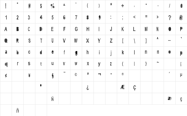 System Regular Character Map System Regular Character Map