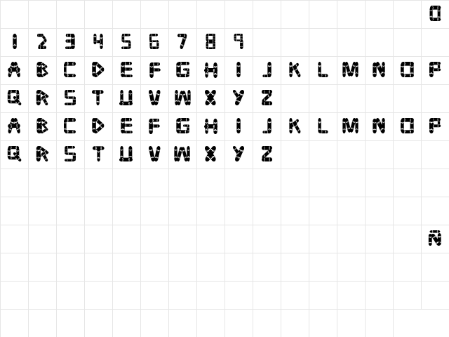 tabla Regular Character Map