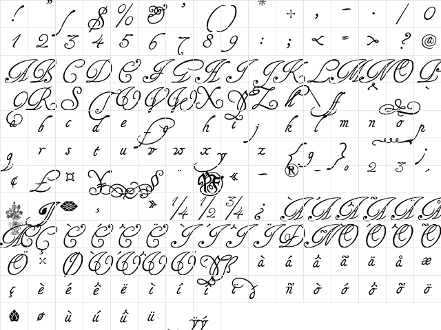 Tagettes Regular Character Map