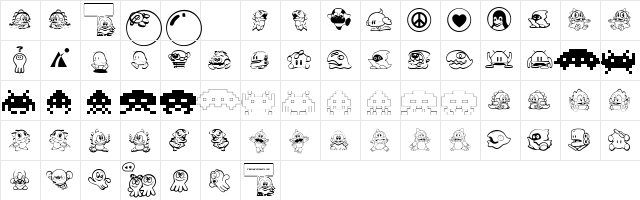 Taito All Stars Regular Character Map