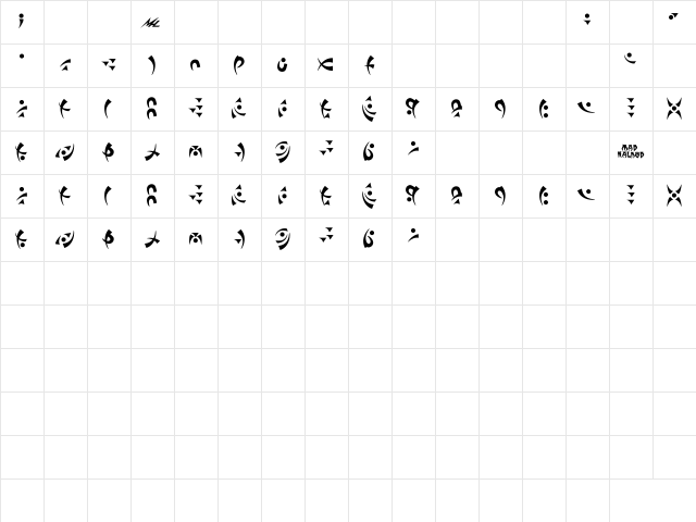 Tak'cha Bold Character Map Tak'cha Bold Character Map