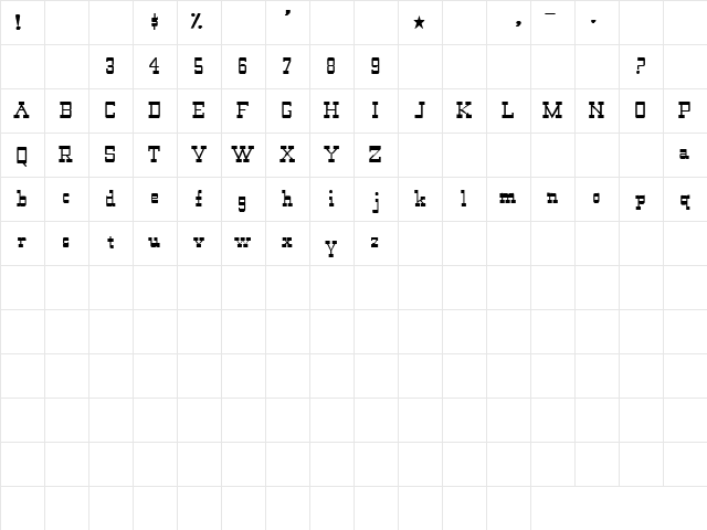 Take It Easy 1 Regular Character Map Take It Easy 1 Regular Character Map