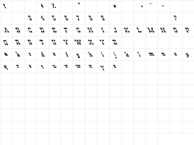 Take It Easy 3 Regular Character Map Take It Easy 3 Regular Character Map