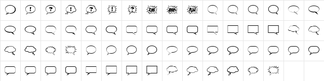 TalkBalloon Regular Character Map