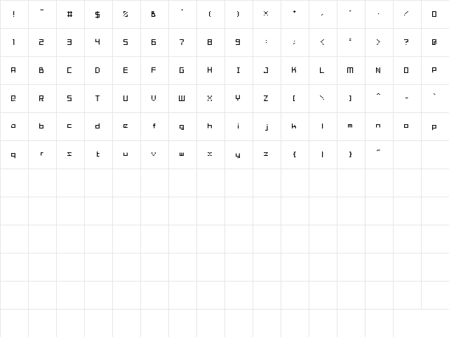 tama mini01 Regular Character Map
