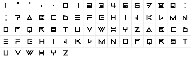 Tangane Regular Character Map Tangane Regular Character Map