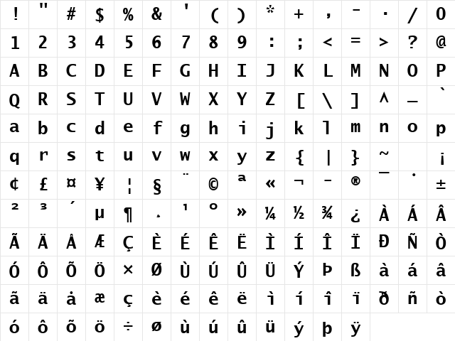 Tangerine 2 Bold Character Map Tangerine 2 Bold Character Map