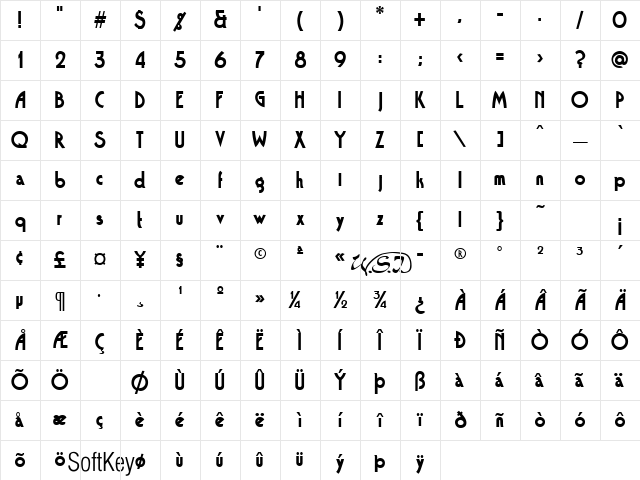 Tango Regular Character Map Tango Regular Character Map