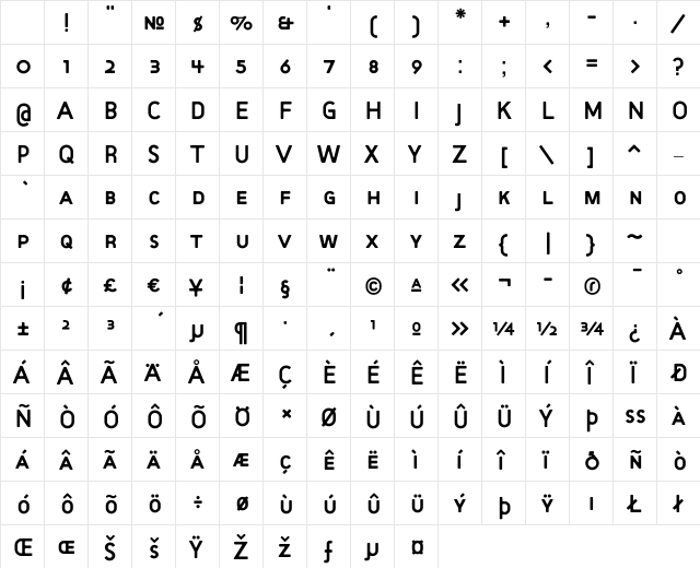 TargetSmall Caps Regular Character Map TargetSmall Caps Regular Character Map