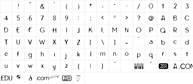 Tarnished Halo Regular Character Map Tarnished Halo Regular Character Map